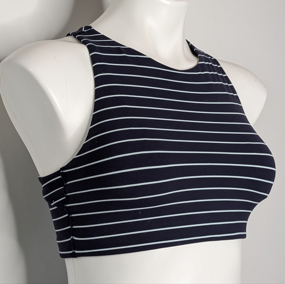Athleta Blue High Neck Racerback Sports Bra S - Picture 3 of 8